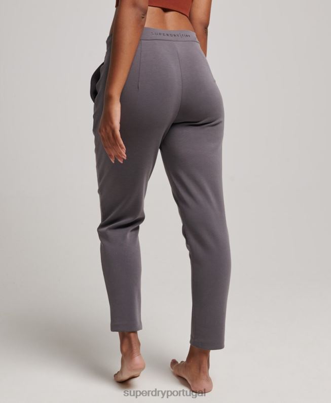 joggers sob medida flex mulheres cinza roupas Superdry 2208H3919