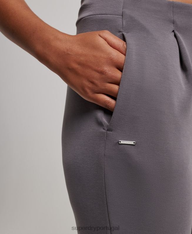 joggers sob medida flex mulheres cinza roupas Superdry 2208H3919