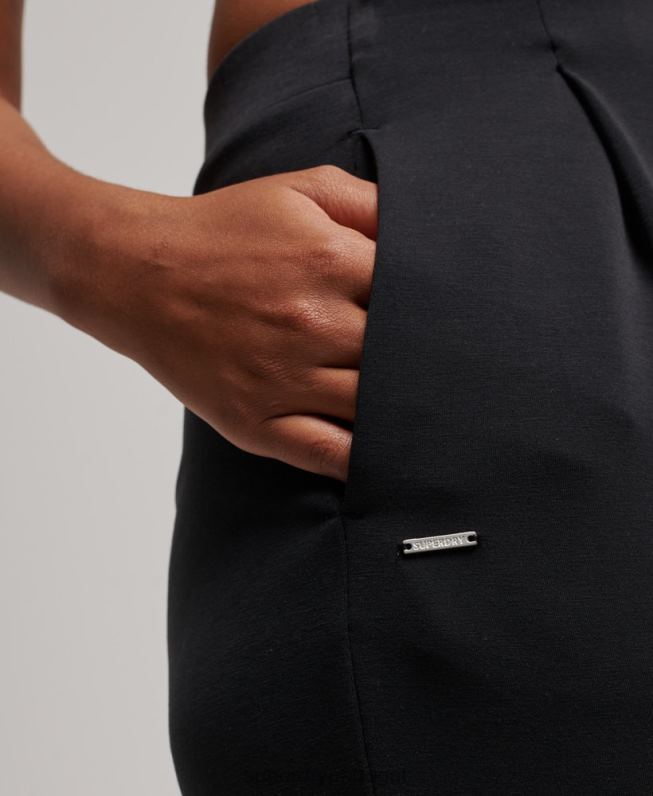 joggers sob medida flex mulheres preto roupas Superdry 2208H3923