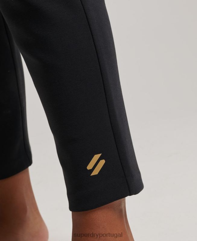 joggers sob medida flex mulheres preto roupas Superdry 2208H3923