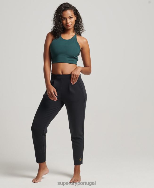 joggers sob medida flex mulheres preto roupas Superdry 2208H3923