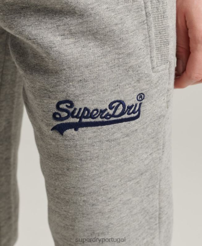 joggers universitários com logo vintage mulheres cinza roupas Superdry 2208H6656