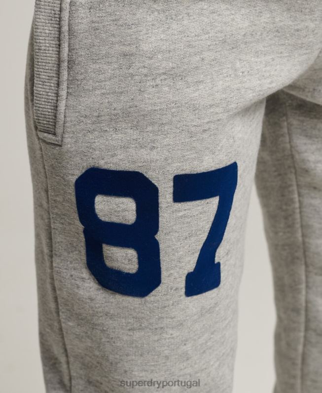 joggers universitários com logo vintage mulheres cinza roupas Superdry 2208H6656