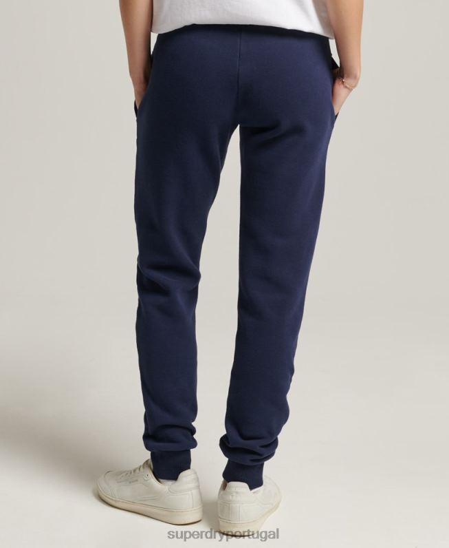 joggers universitários com logo vintage mulheres marinha roupas Superdry 2208H6655