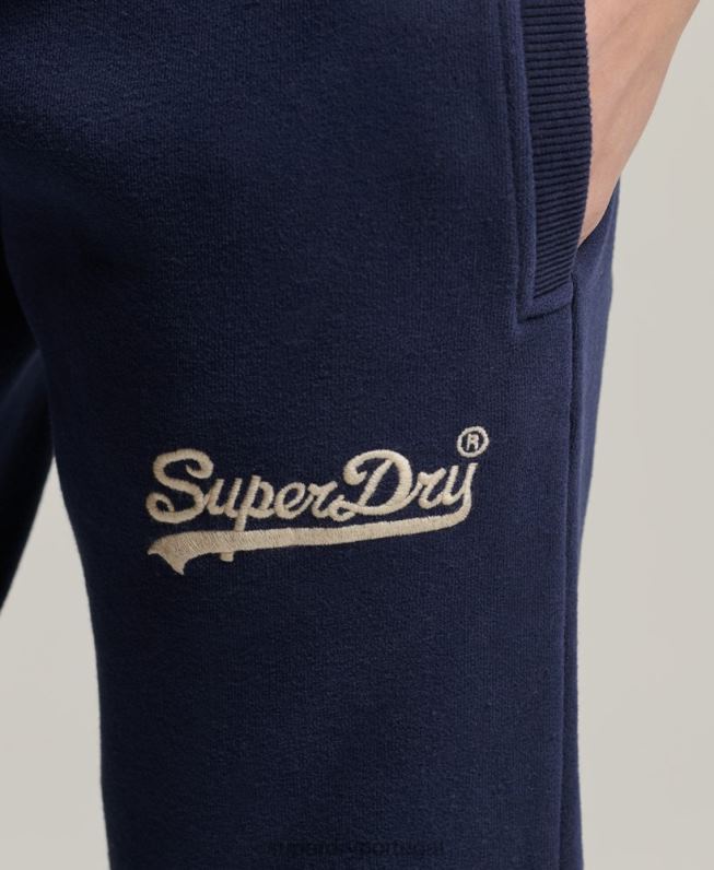joggers universitários com logo vintage mulheres marinha roupas Superdry 2208H6655