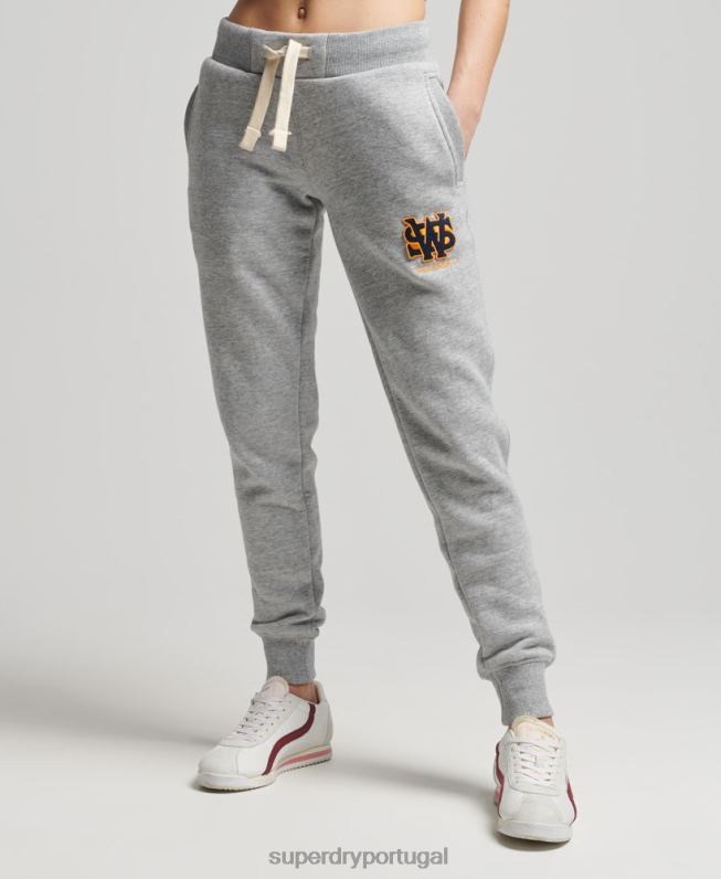 joggers universitários vintage mulheres cinza roupas Superdry 2208H6588