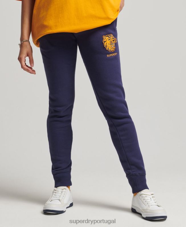 joggers universitários vintage mulheres marinha roupas Superdry 2208H6557