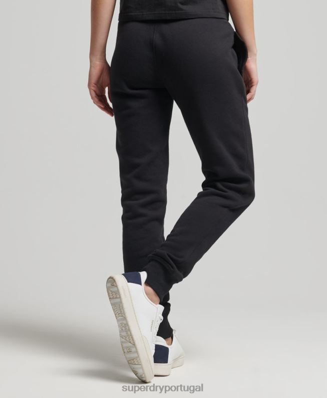 joggers universitários vintage mulheres preto roupas Superdry 2208H6571