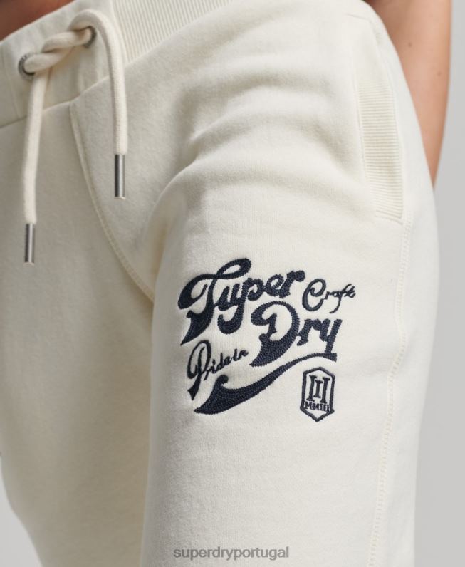 orgulho em joggers artesanais mulheres creme roupas Superdry 2208H6674