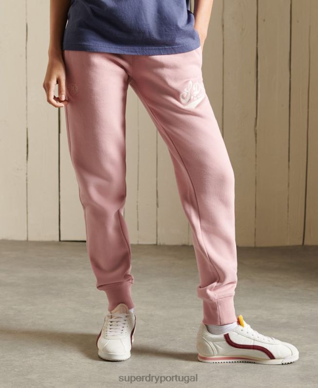 orgulho em joggers artesanais mulheres rosa roupas Superdry 2208H6683