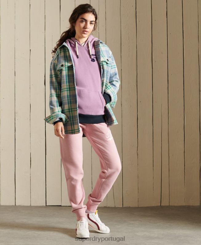 orgulho em joggers artesanais mulheres rosa roupas Superdry 2208H6683