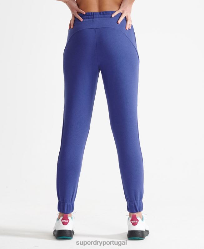 treinar core joggers mulheres azul roupas Superdry 2208H6354