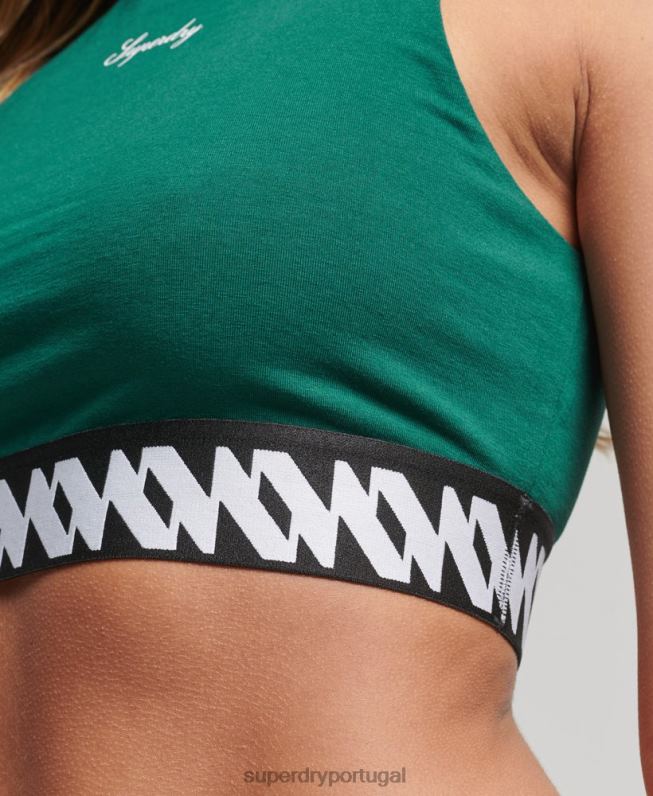 parte superior do sutiã herança mulheres verde roupas Superdry 2208H3051