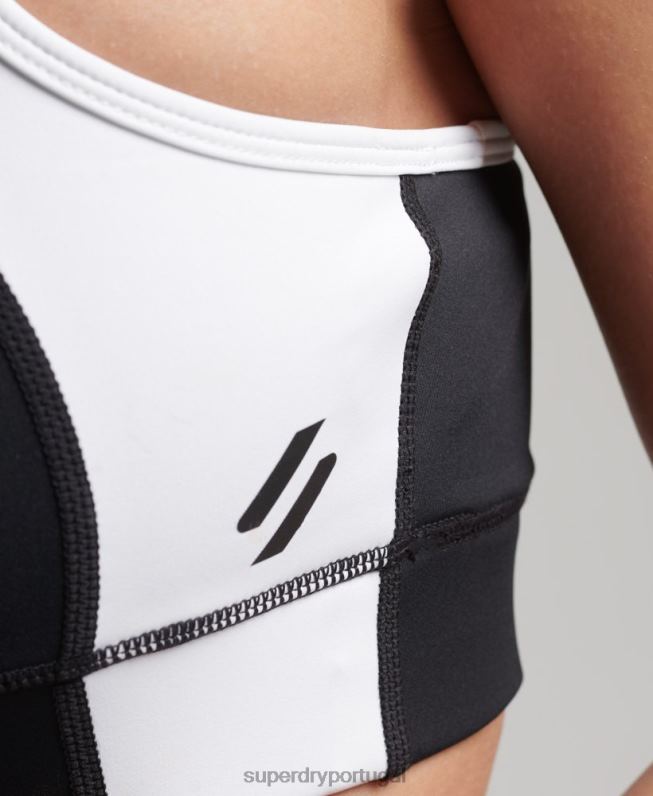 sutiã assimétrico de treino mulheres preto roupas Superdry 2208H6346