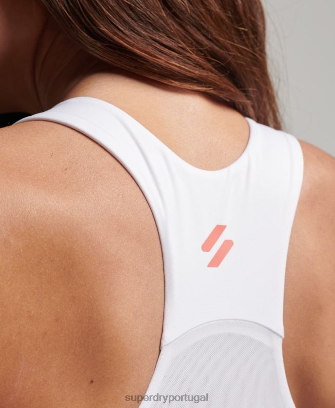 sutiã ativo central mulheres branco roupas Superdry 2208H4176