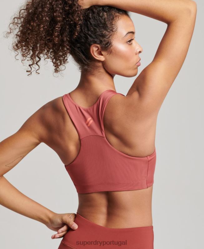 sutiã ativo central mulheres marrom roupas Superdry 2208H4173