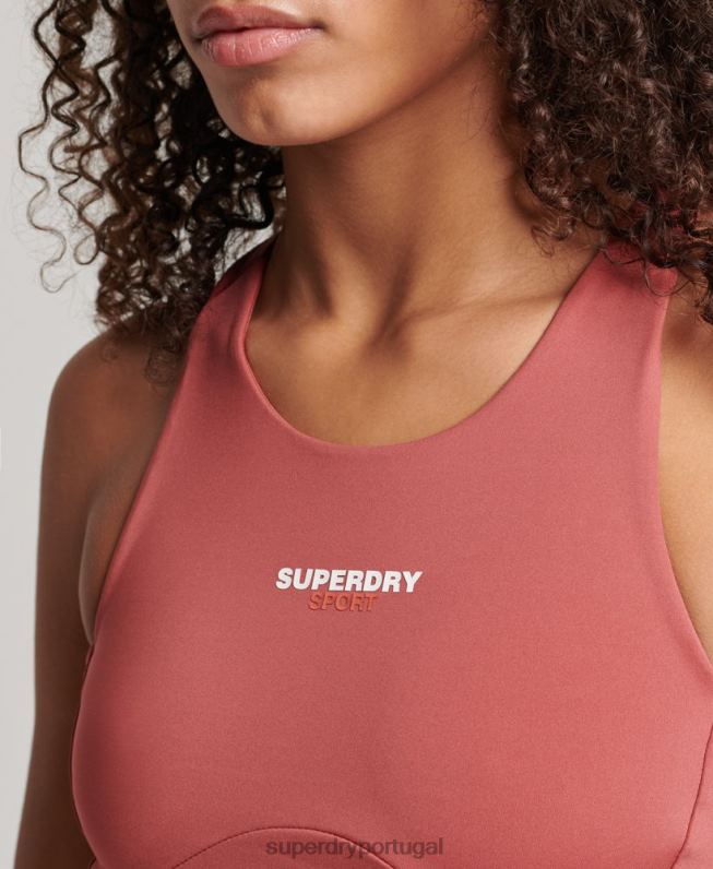 sutiã ativo central mulheres marrom roupas Superdry 2208H4173