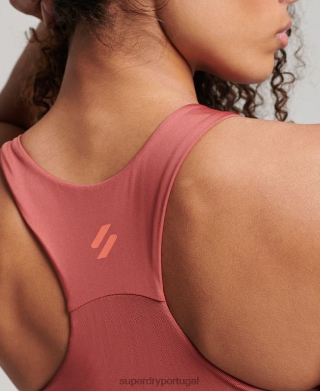 sutiã ativo central mulheres marrom roupas Superdry 2208H4173