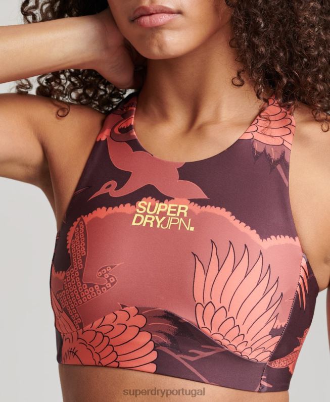 sutiã ativo central mulheres vermelho roupas Superdry 2208H4171