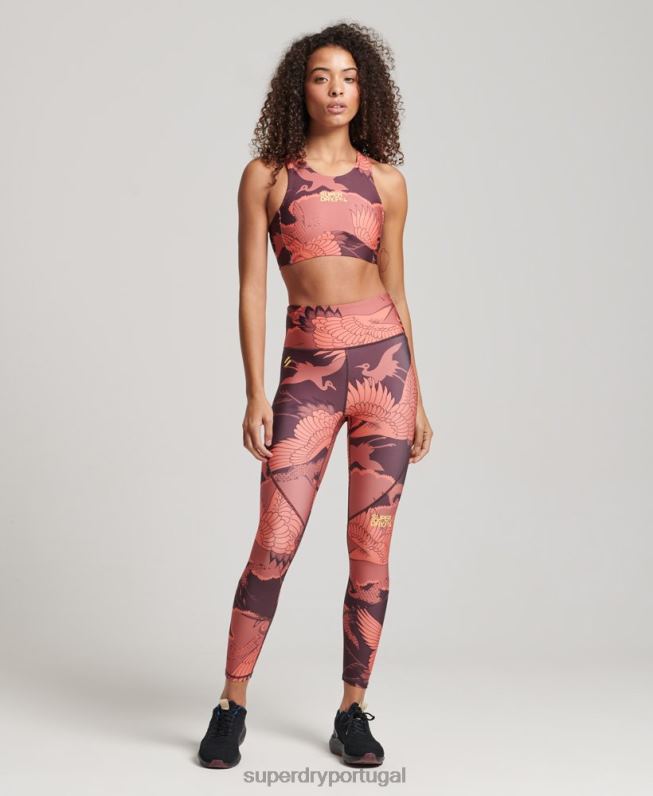 sutiã ativo central mulheres vermelho roupas Superdry 2208H4171