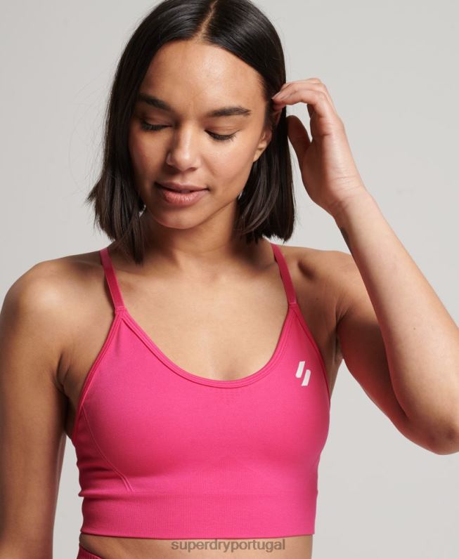 sutiã de contorno de treinamento mulheres rosa roupas Superdry 2208H4196