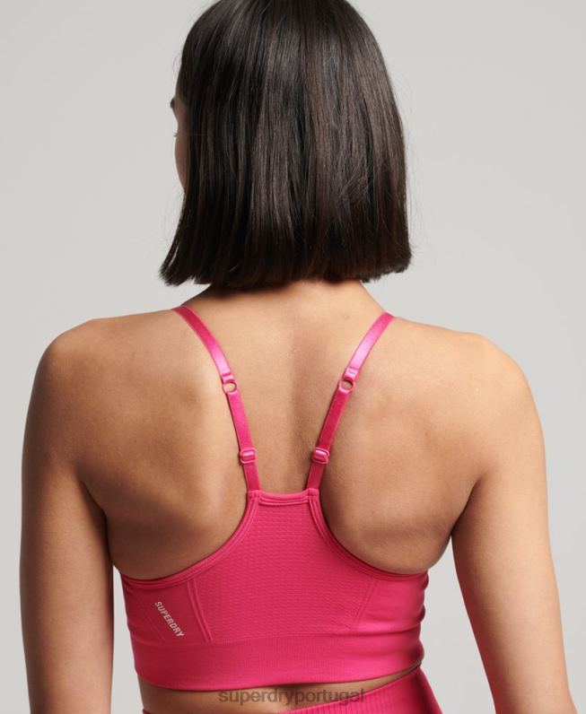 sutiã de contorno de treinamento mulheres rosa roupas Superdry 2208H4196