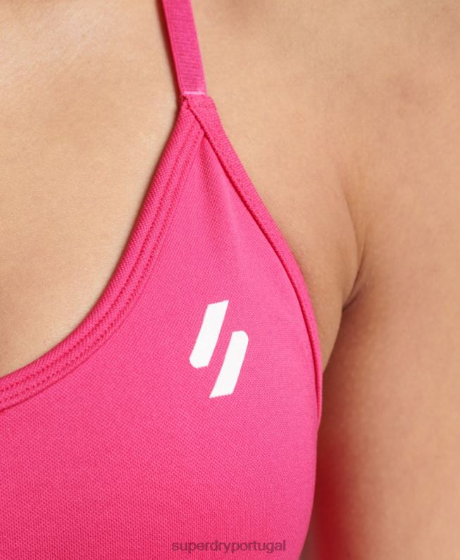 sutiã de contorno de treinamento mulheres rosa roupas Superdry 2208H4196