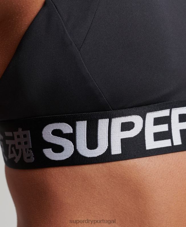 sutiã elástico da marca train mulheres preto roupas Superdry 2208H4172