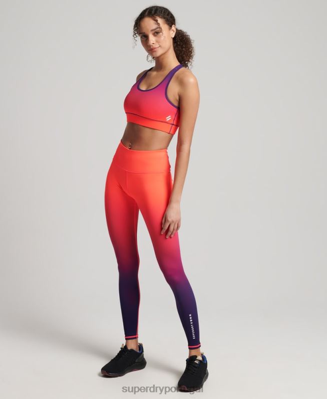 sutiã essencial para treino mulheres coral roupas Superdry 2208H4201