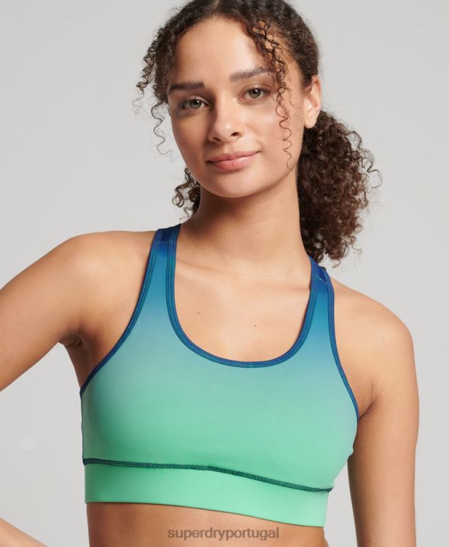 sutiã essencial para treino mulheres turquesa roupas Superdry 2208H4188