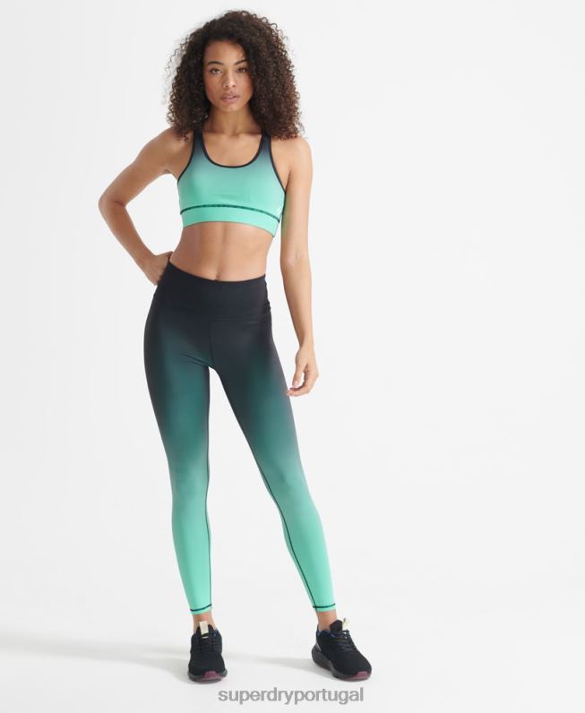 sutiã essencial para treino mulheres turquesa roupas Superdry 2208H4203