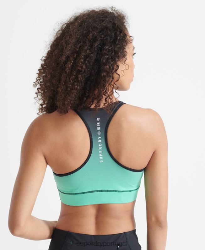 sutiã essencial para treino mulheres turquesa roupas Superdry 2208H4203