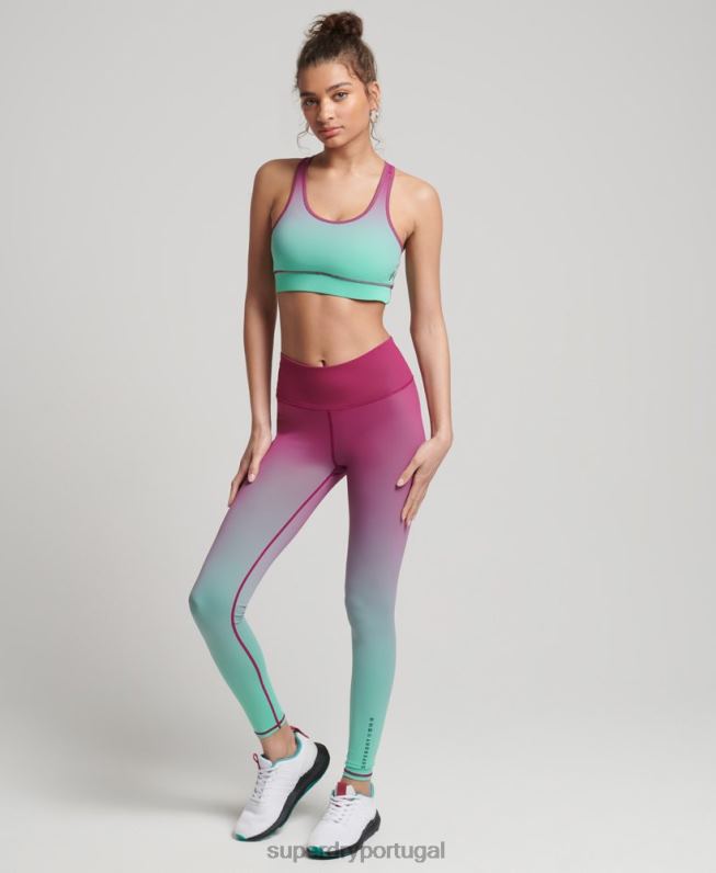 sutiã essencial para treino mulheres turquesa roupas Superdry 2208H6345