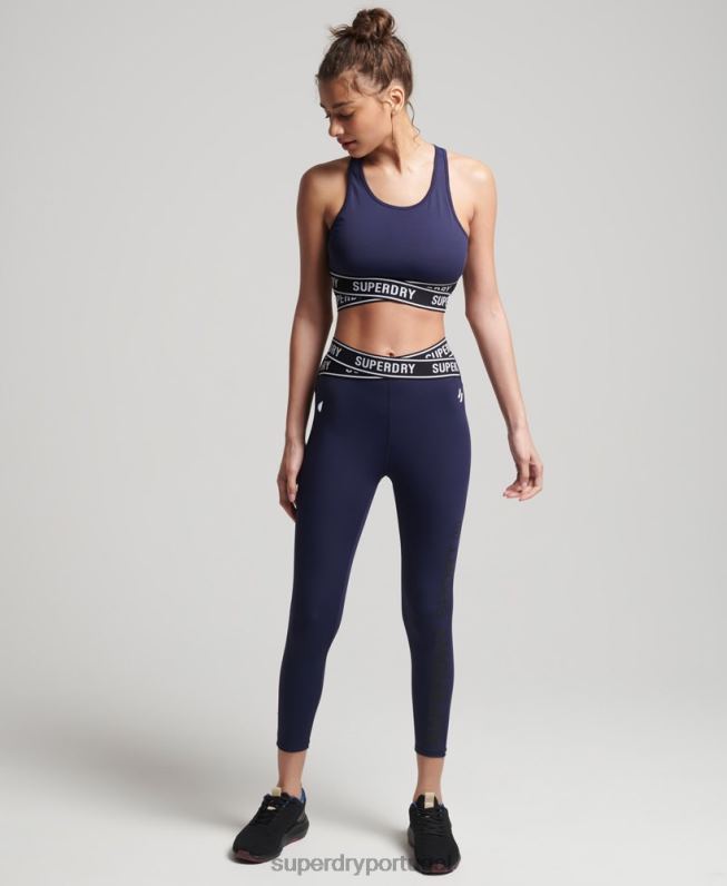 sutiã transversal de treinamento mulheres marinha roupas Superdry 2208H4202