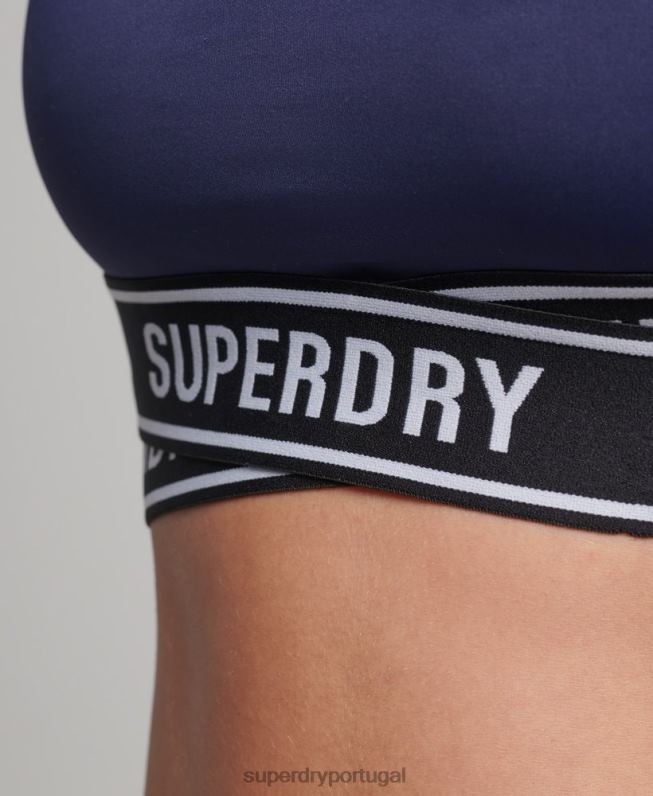 sutiã transversal de treinamento mulheres marinha roupas Superdry 2208H4202