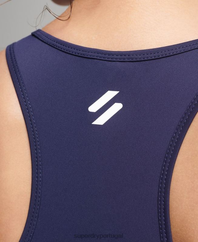 sutiã transversal de treinamento mulheres marinha roupas Superdry 2208H4202