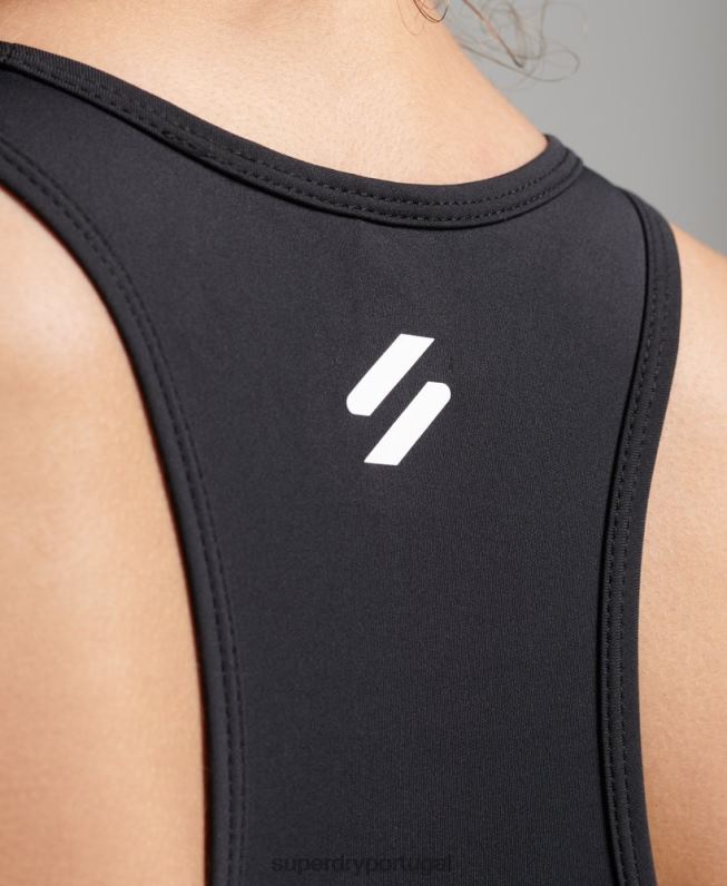 sutiã transversal de treinamento mulheres preto roupas Superdry 2208H4186