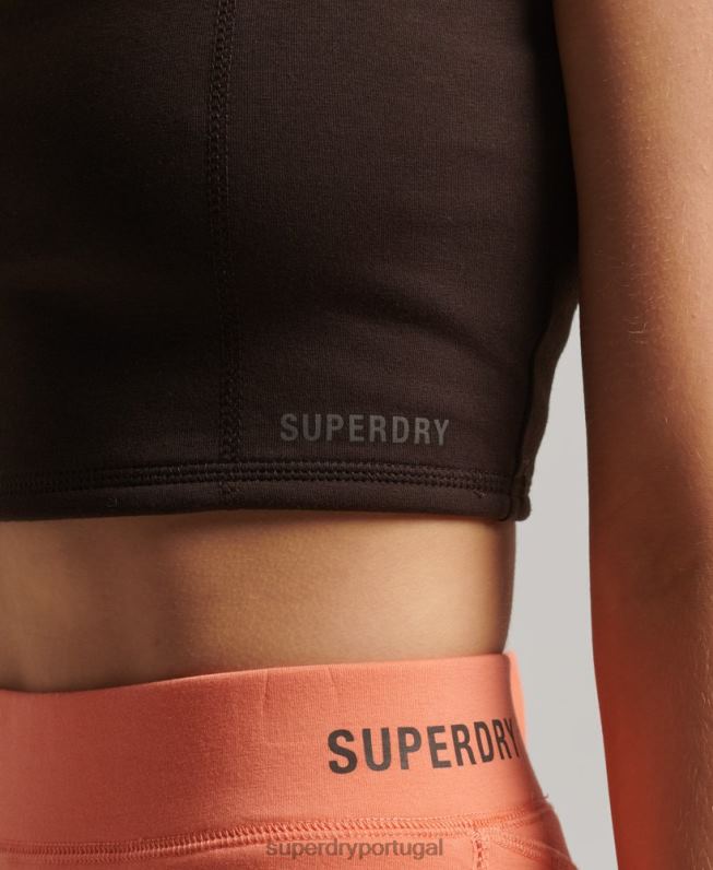 top de sutiã tecnológico mulheres marrom roupas Superdry 2208H2997