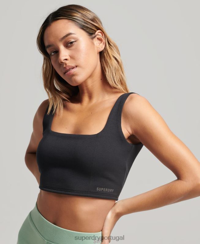 top de sutiã tecnológico mulheres preto roupas Superdry 2208H2947