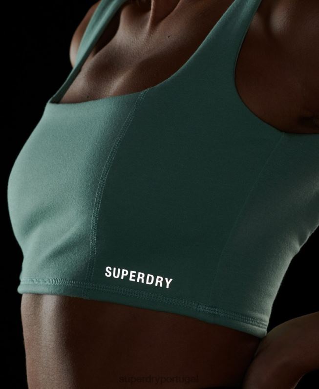 top de sutiã tecnológico mulheres verde roupas Superdry 2208H2998