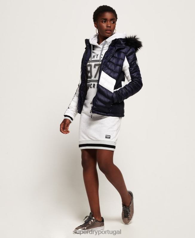 Jaqueta Fuji Chevron Luxo Offshore mulheres marinha roupas Superdry 2208H5703