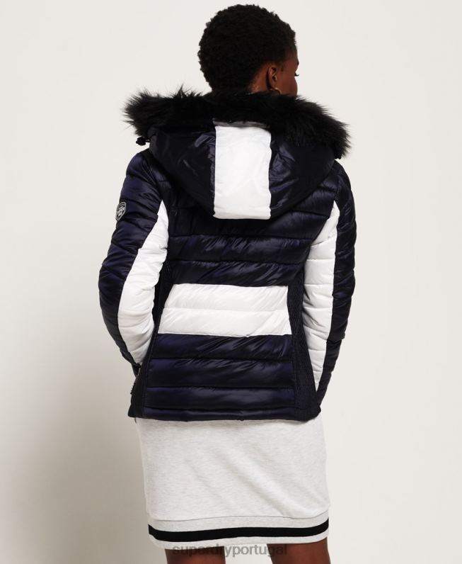 Jaqueta Fuji Chevron Luxo Offshore mulheres marinha roupas Superdry 2208H5703