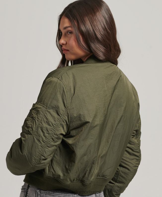Jaqueta bomber militar aviator ma1 mulheres caqui roupas Superdry 2208H5569