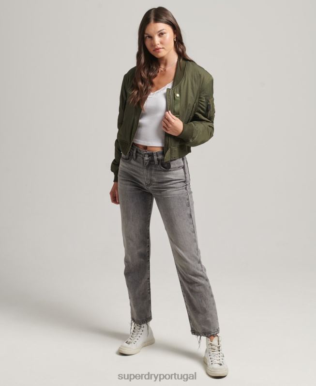 Jaqueta bomber militar aviator ma1 mulheres caqui roupas Superdry 2208H5569