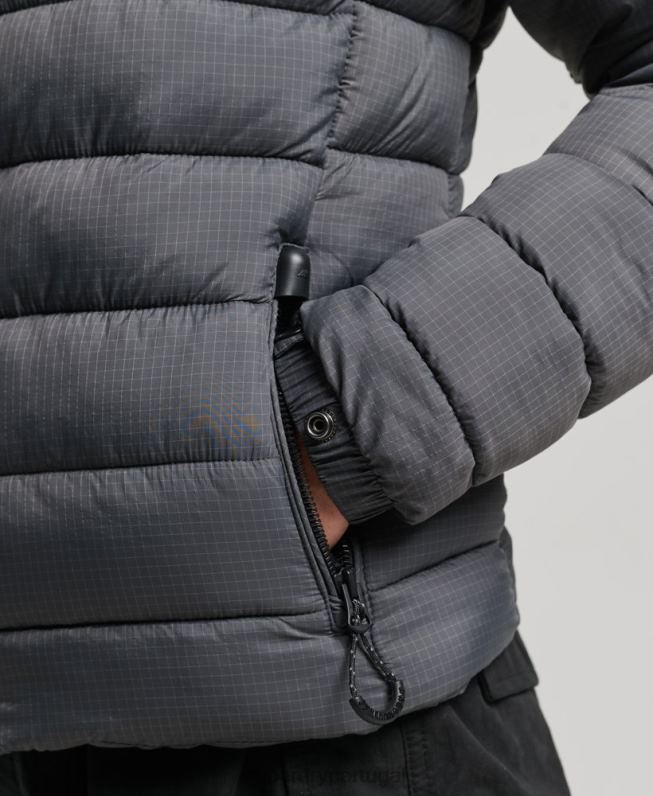 Jaqueta clássica com logo mulheres cinza roupas Superdry 2208H5422