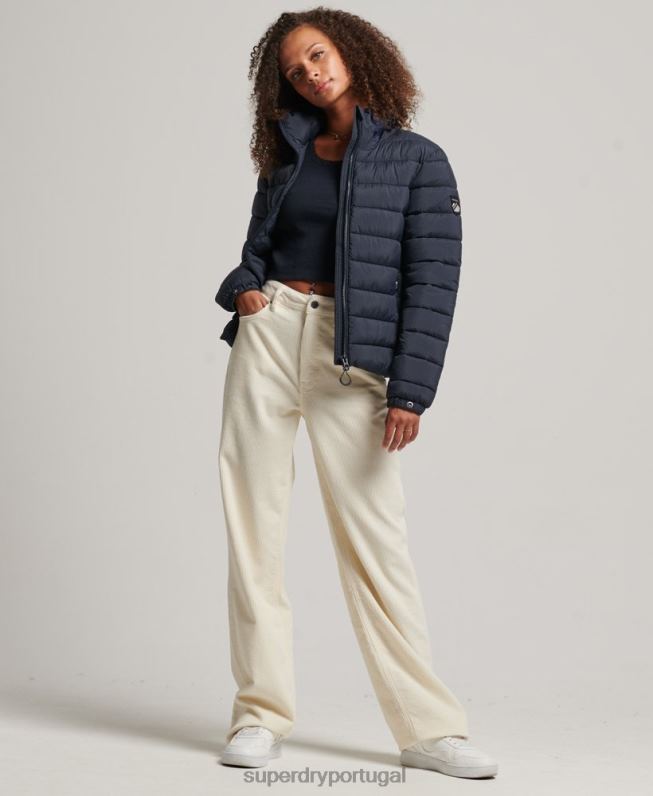 Jaqueta clássica com logo mulheres marinha roupas Superdry 2208H5486