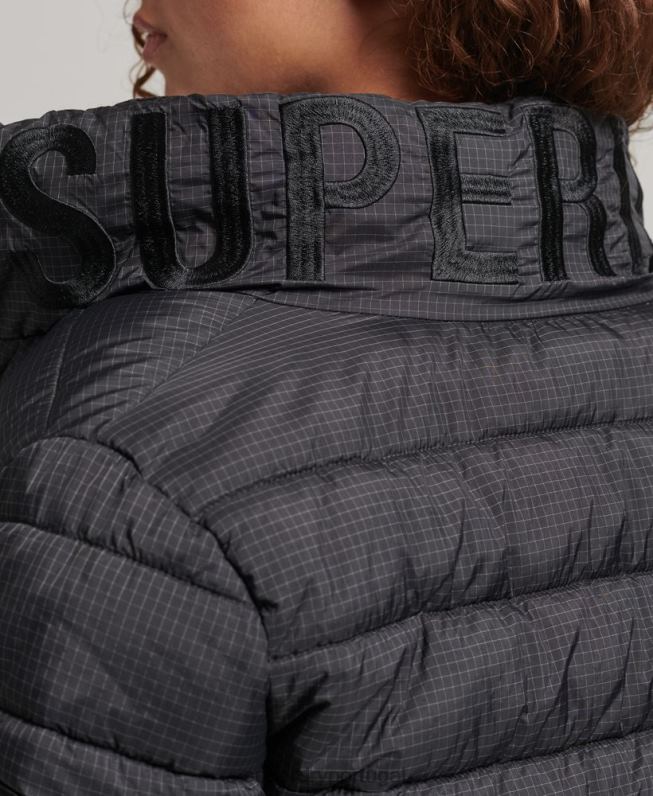 Jaqueta clássica com logo mulheres preto roupas Superdry 2208H5418