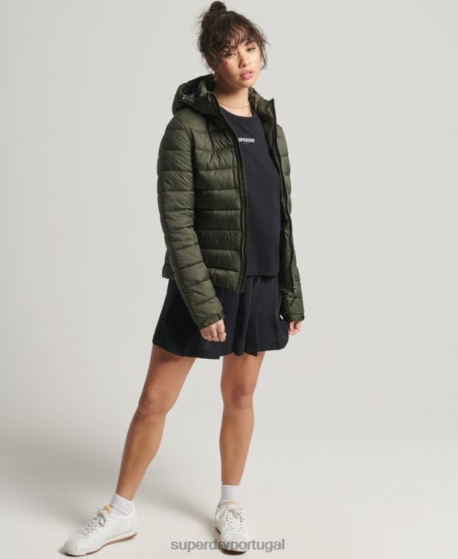 Jaqueta fuji clássica mulheres caqui roupas Superdry 2208H3807