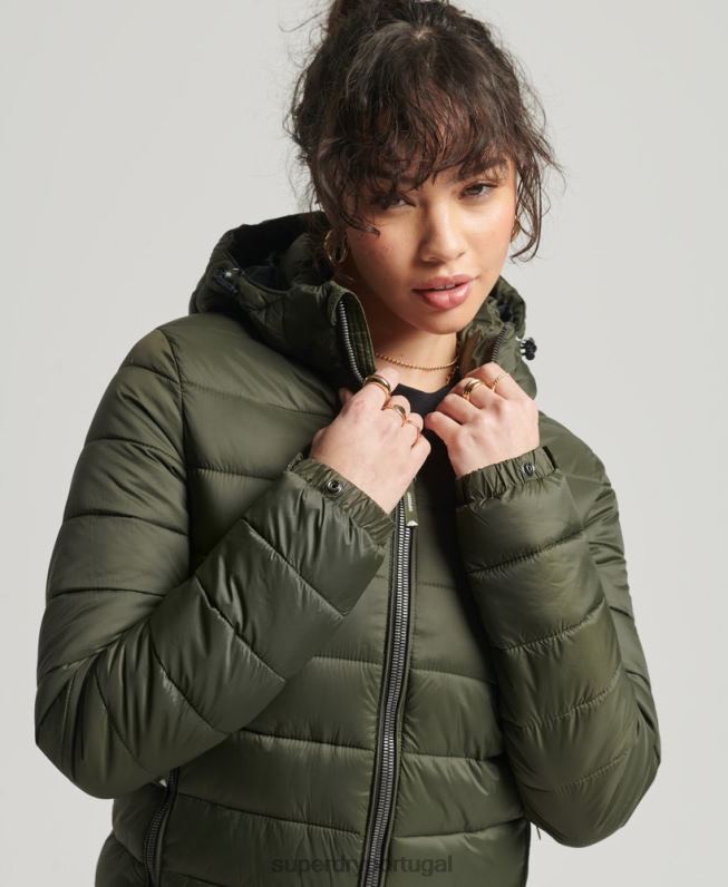 Jaqueta fuji clássica mulheres caqui roupas Superdry 2208H3807