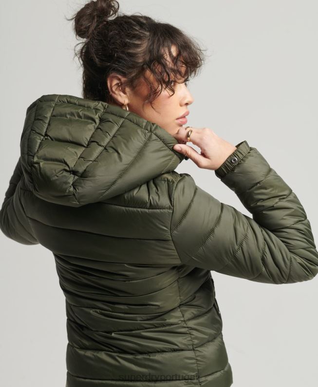 Jaqueta fuji clássica mulheres caqui roupas Superdry 2208H3807